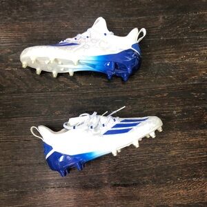 Adidas Adizero young king blue & white floral  football cleats size 8.5 NWOT